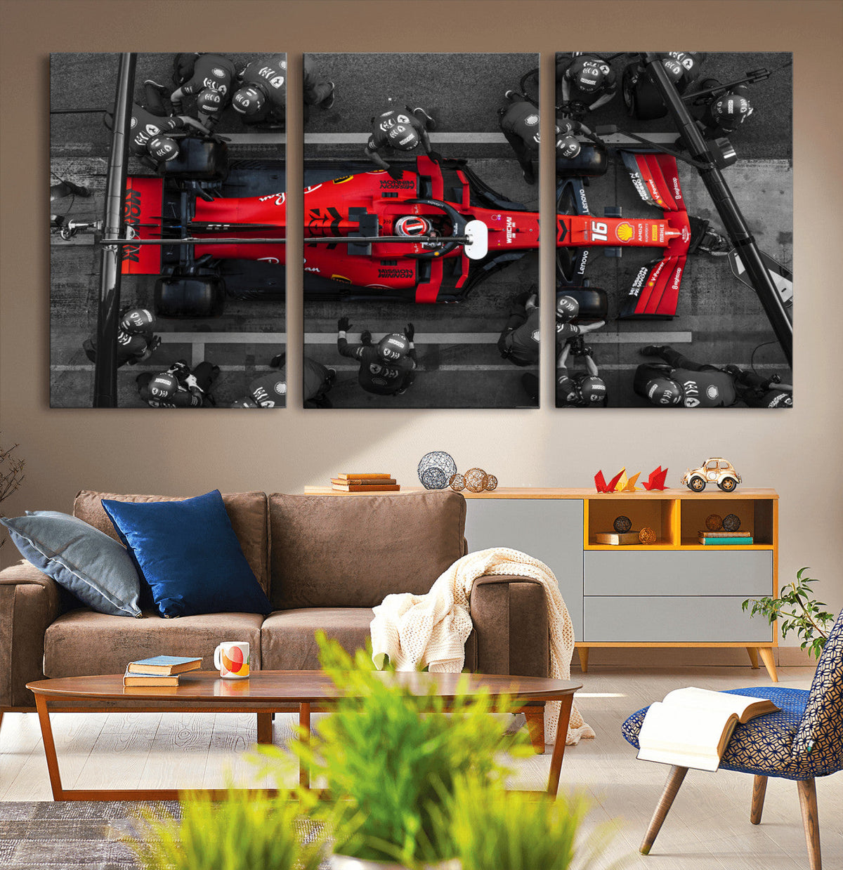 Ferrari Pit Stop Canvas Wall Art – Precision and Speed