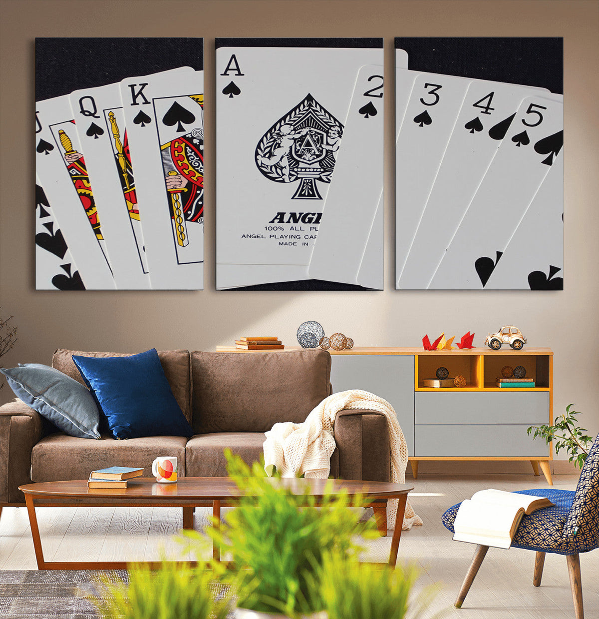 Poker Wall Art - Playing Cards Canvas Wall Art Print - Ace