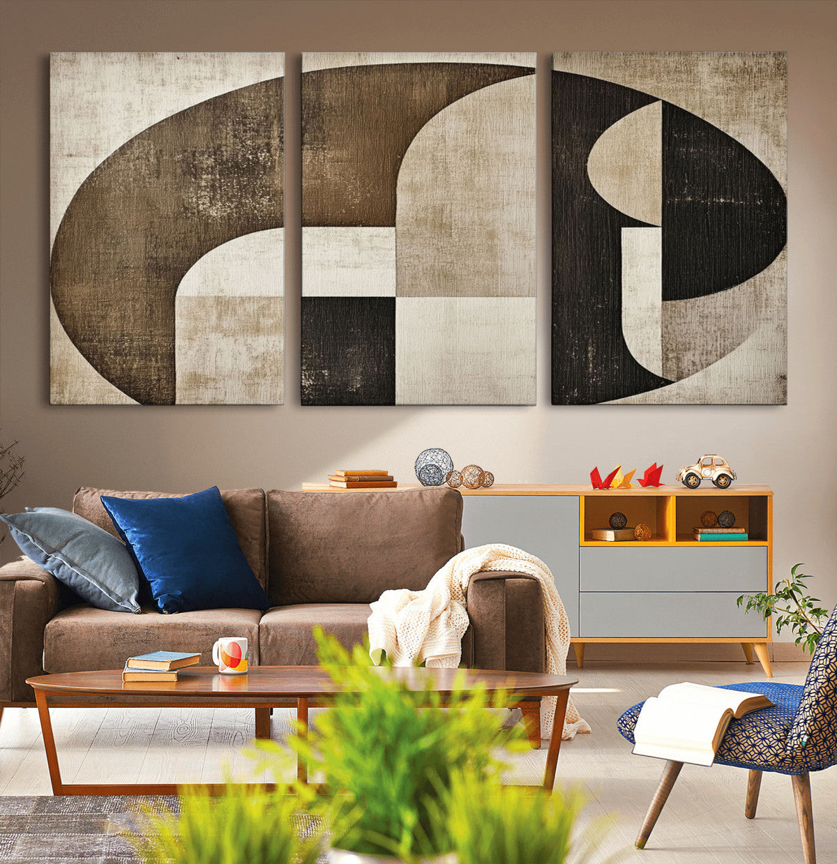Wabi Sabi Abstract Wall Art | Geometric Modern Minimalist