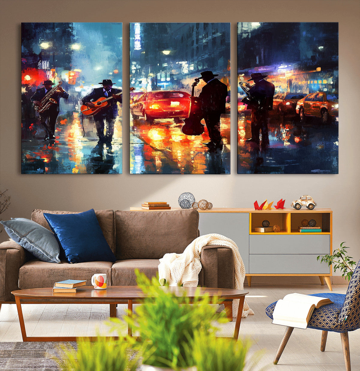 African American Jazz Canvas Wall Art Print – Abstract Music