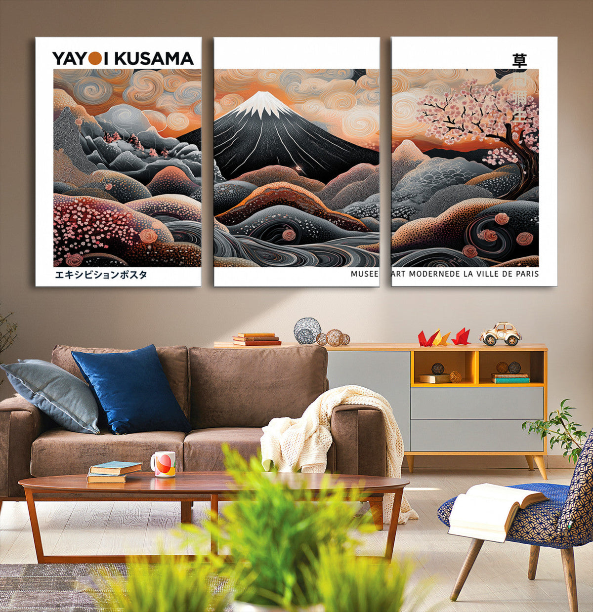Yayoi Kusama Wall Art Canvas Print – Framed Japanese Dot Art