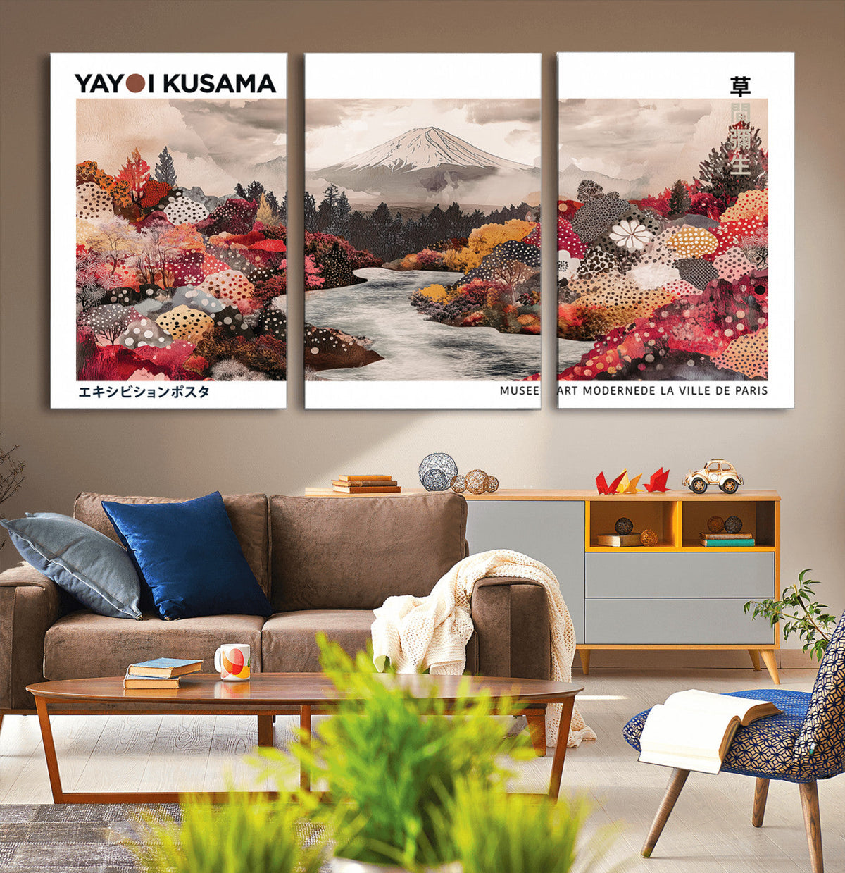 Modern Japanese Wall Art Canvas Print – Framed Abstract