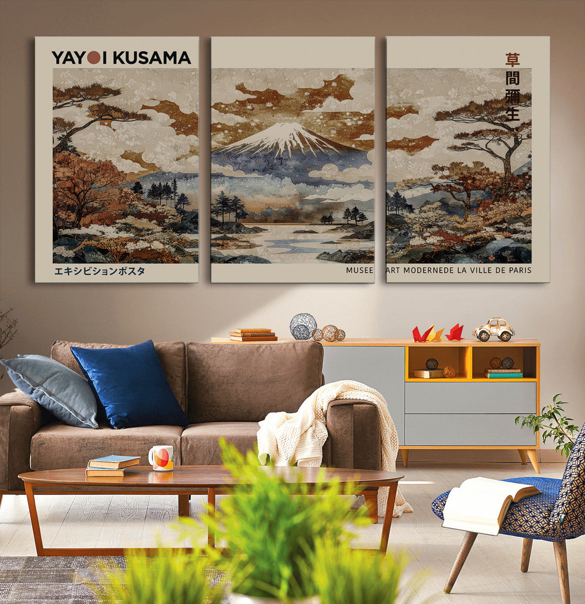 Yayoi Kusama Wall Art Canvas Print – Framed Modern Japanese