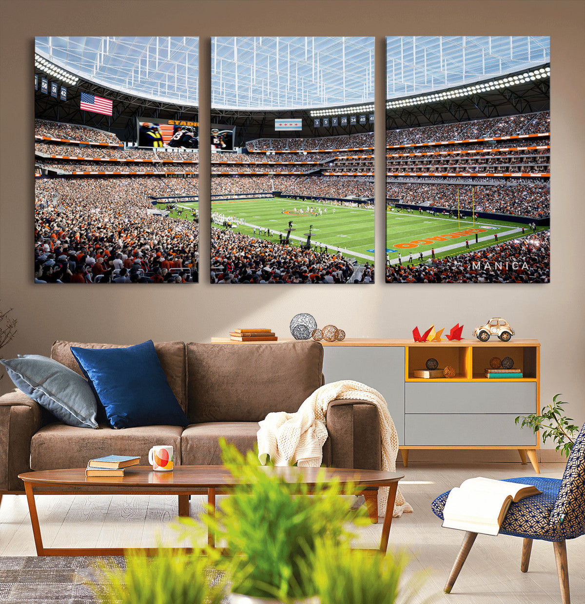 Chicago Bears Soldiers Field Wall Art Canvas Print – Framed
