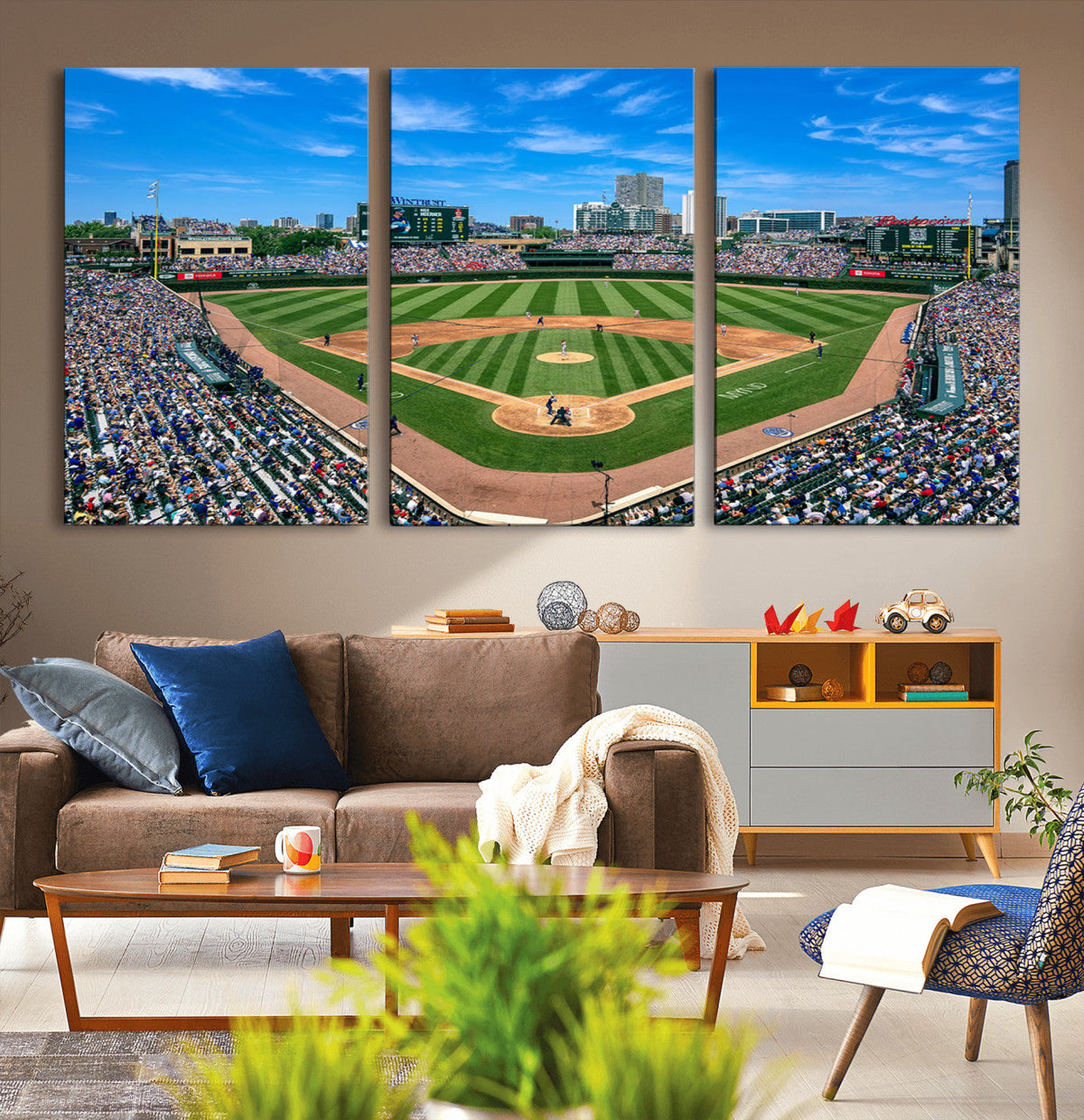 Wrigley Field Baseball Stadium Canvas Wall Art – Packed
