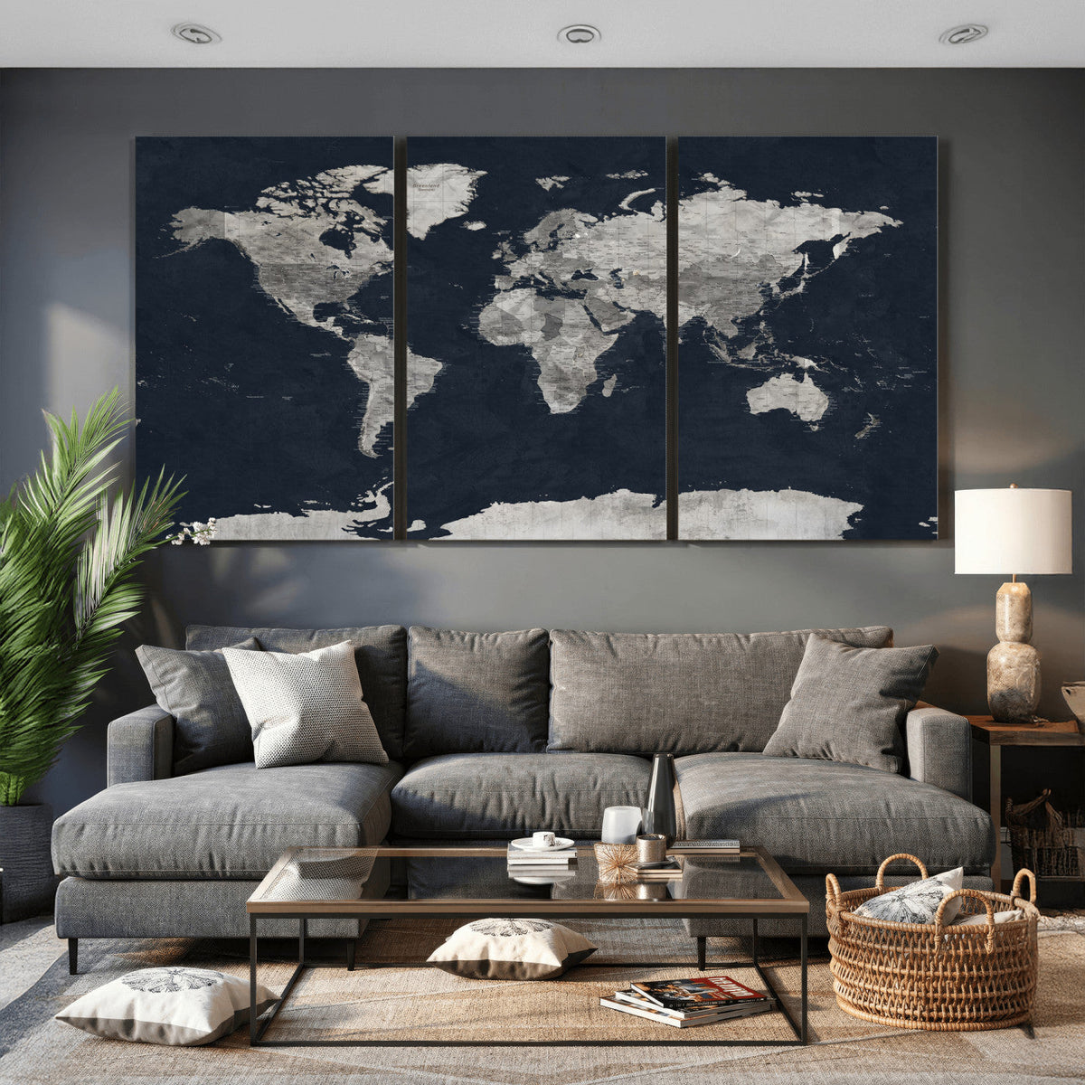 Colorful Watercolor World Map Canvas Print – Vibrant Framed