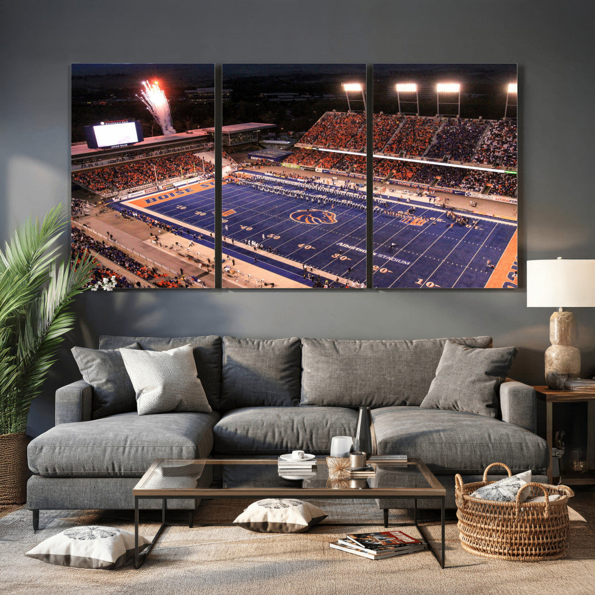 Boise State Stadium Large Wall Art Canvas Print for Living