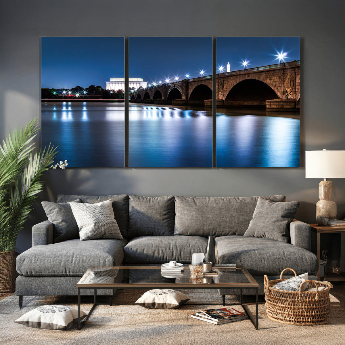 Washington DC Wall Art Canvas Print – Lincoln Memorial Night