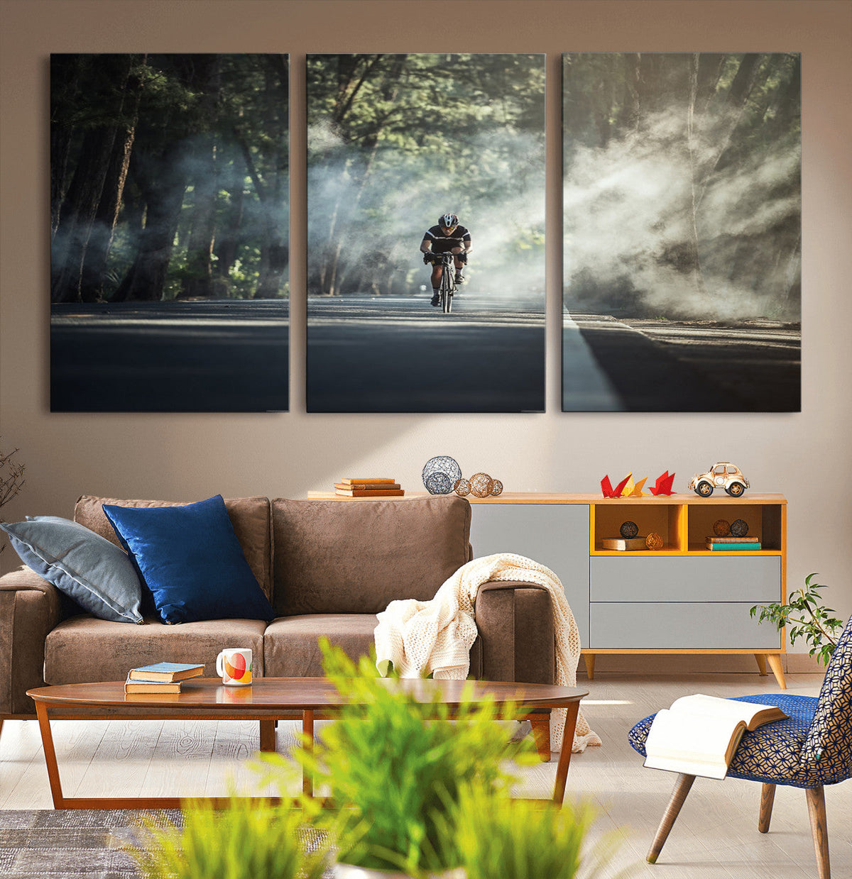 Cycling Road Bike in the Morning, Cycling Road Bike Canvas