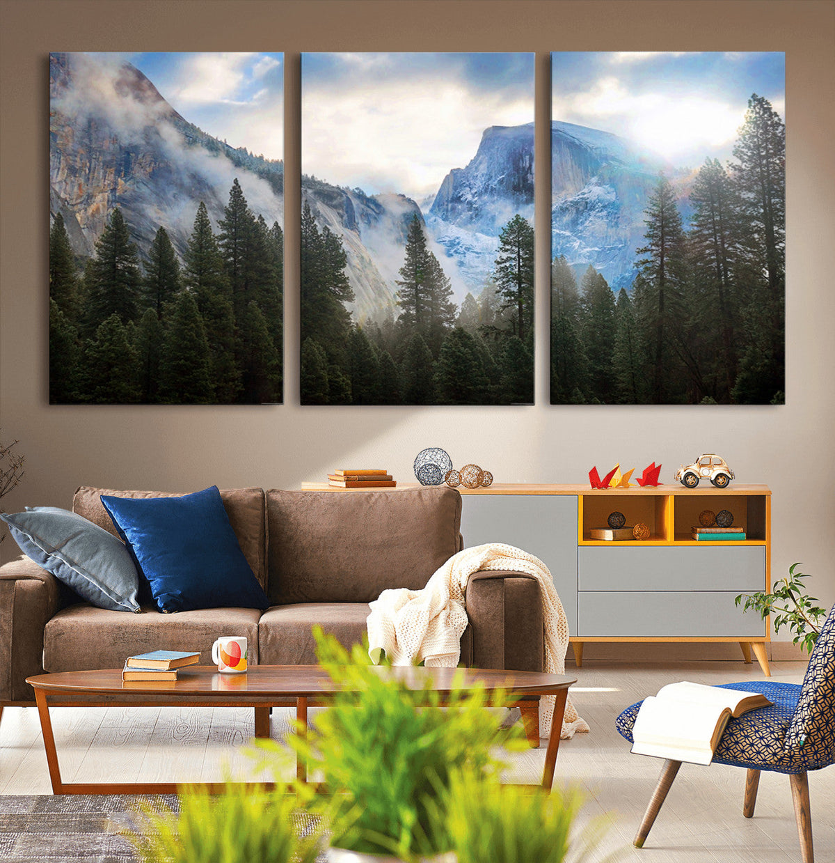 Half Dome Yosemite Calinia Wall Art Canvas Print El Capitan