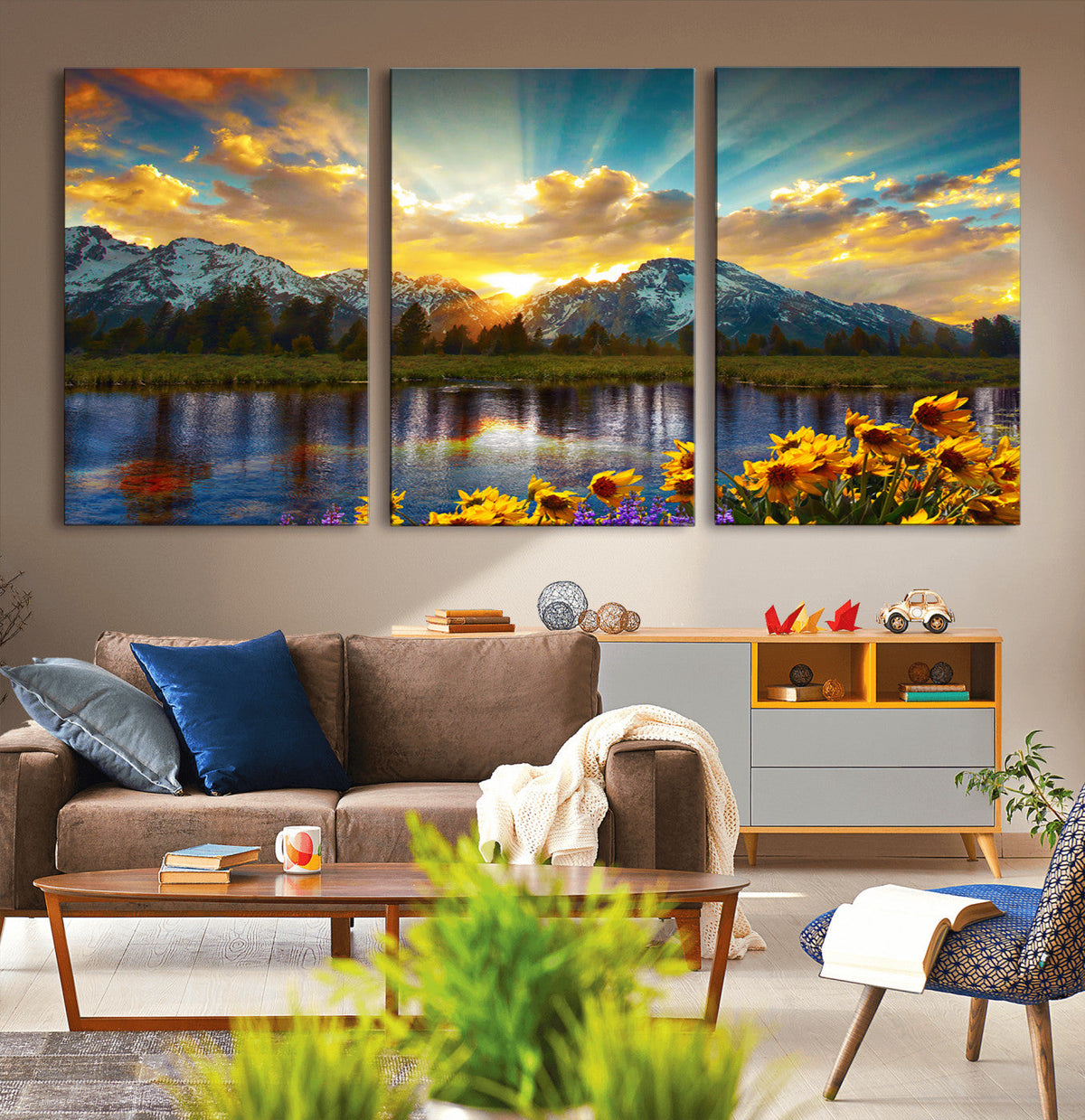 Grand Teton Park Sunrise Wall Art – Vibrant Landscape Canvas