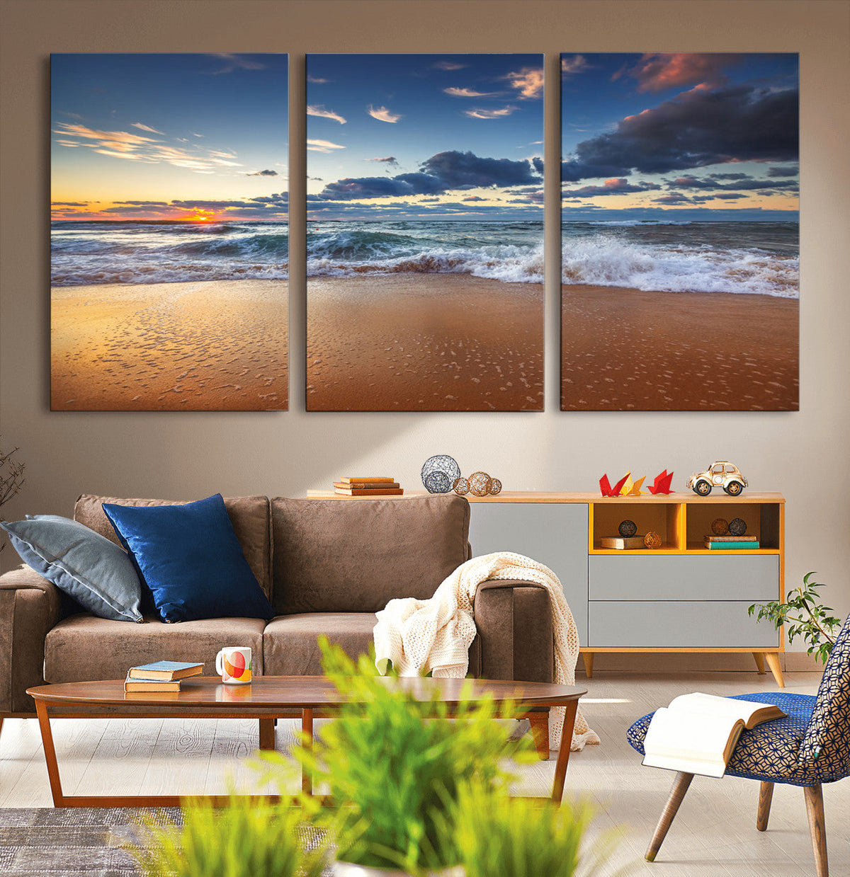 Beach Canvas Wall Art - Coastal Seascape Print for Living