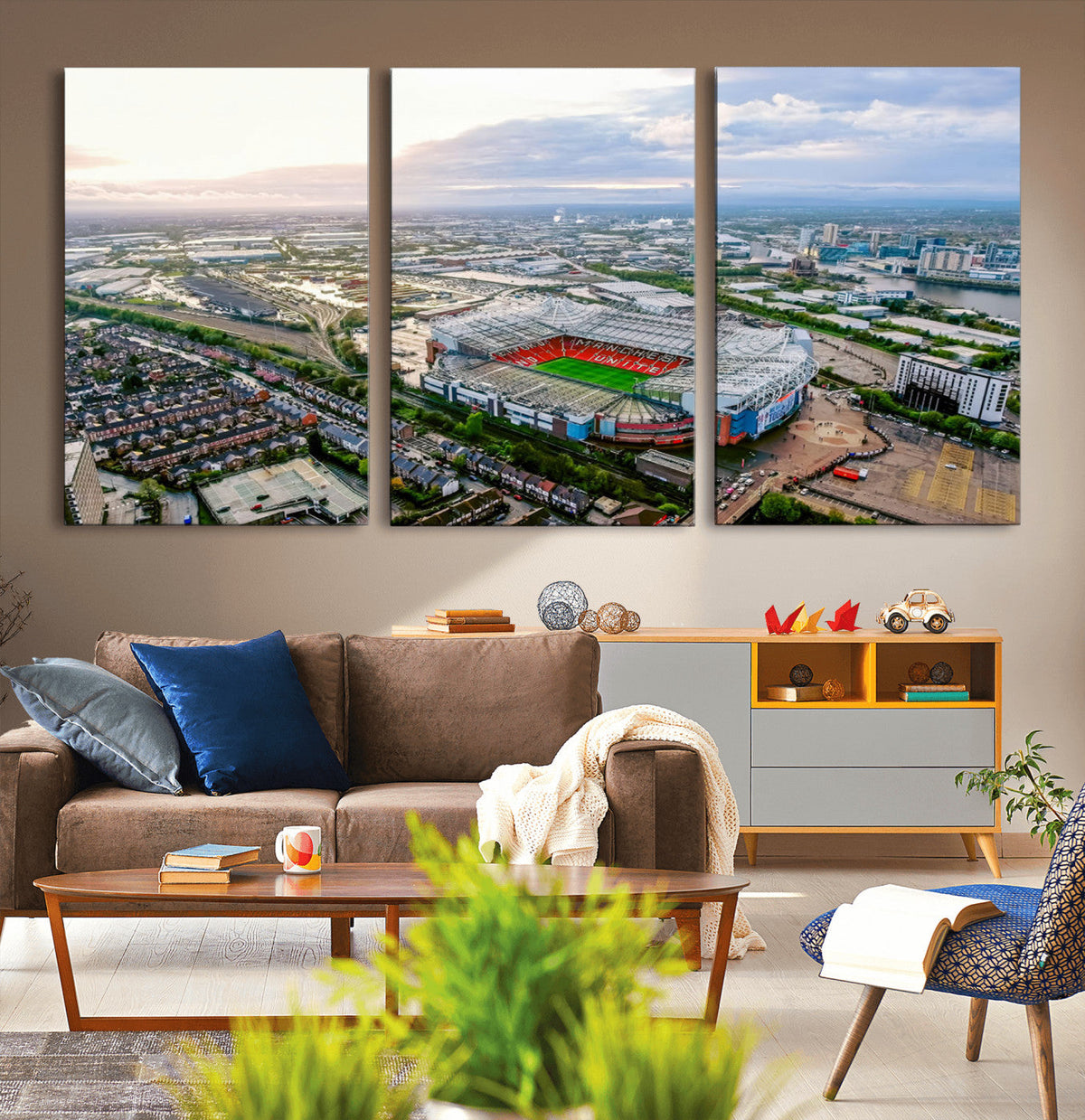 Old Trafford Manchester United Stadium Wall Art Canvas Print