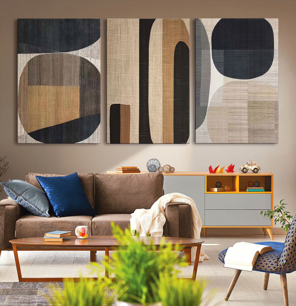 Wabi Sabi Canvas Print - Geometric Abstract Wall Art Canvas