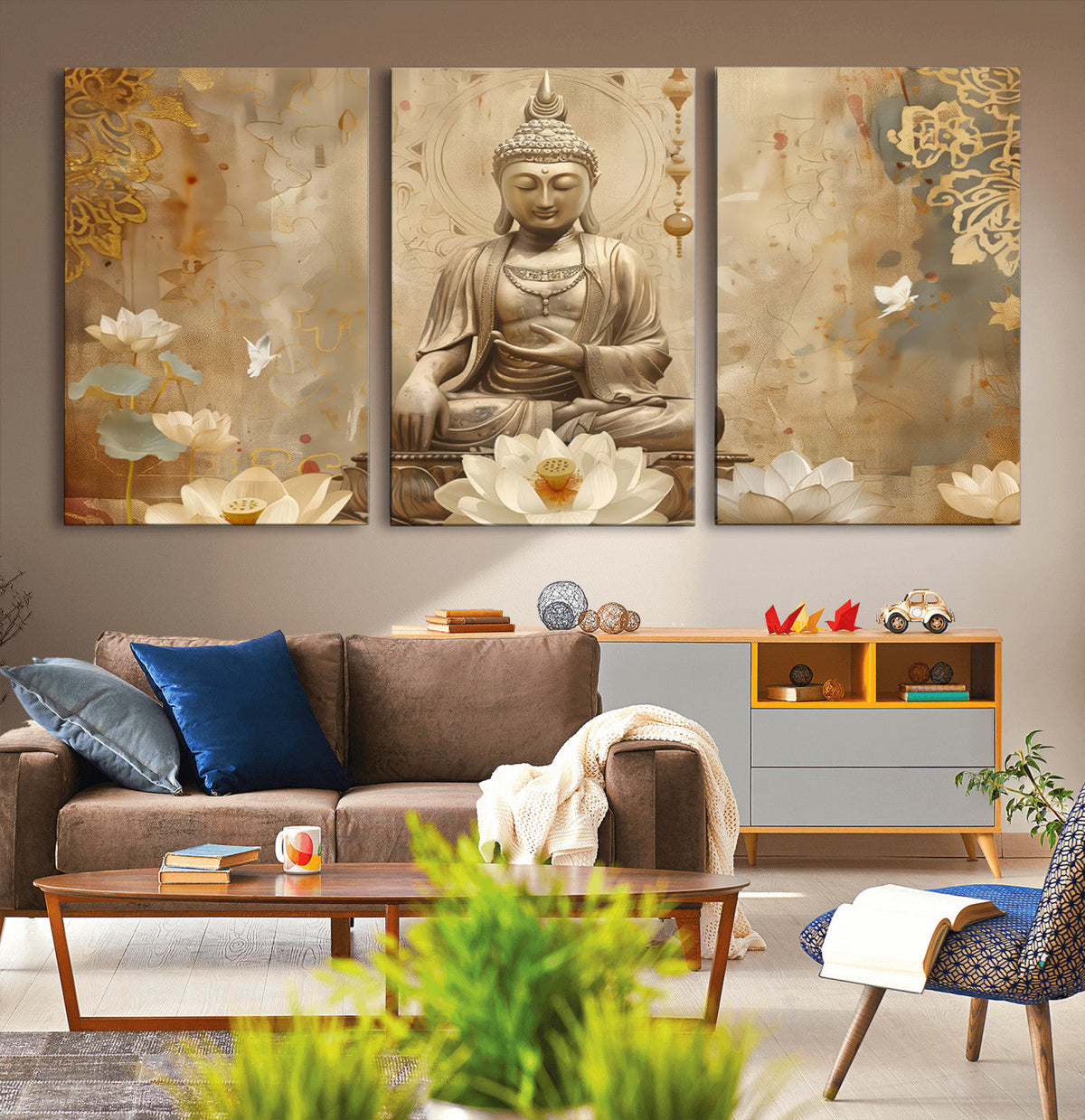 Buddha Wall Art Canvas Print, Buddha Meditation Room Decor,