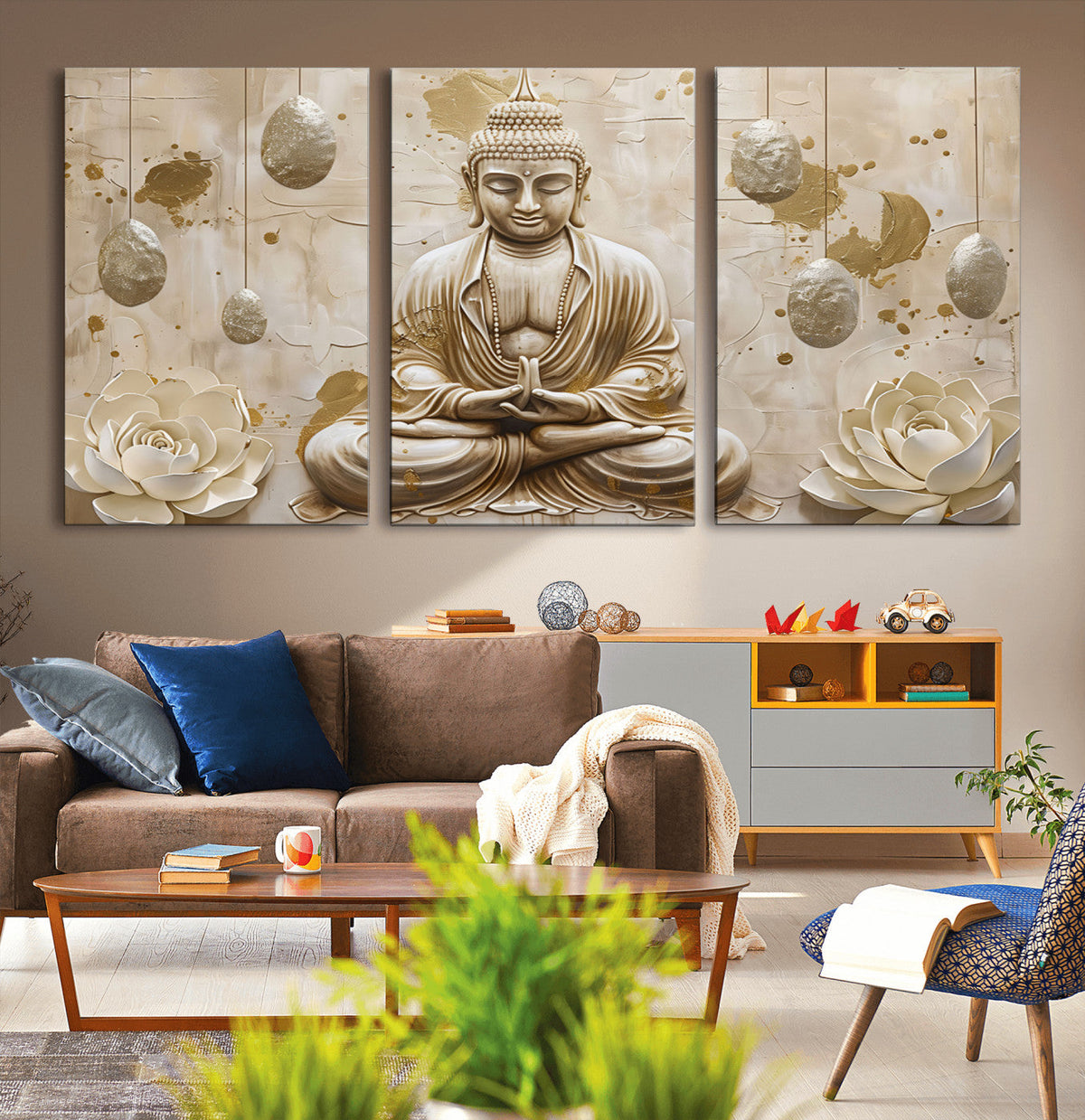 Serene Buddha Wall Art | Yoga Room Decor and Meditation Wall