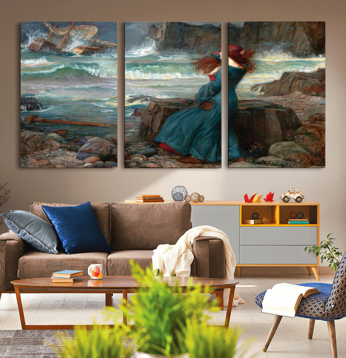 Miranda by the Shore Wall Art Canvas Print – Tempest Scene