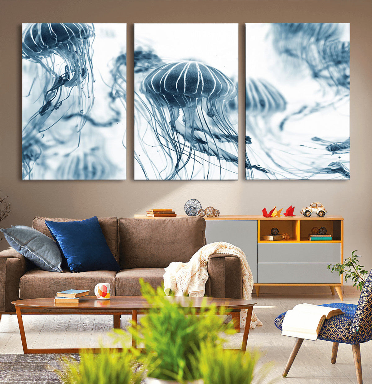 Abstract Jellyfish Canvas Print Wall Art