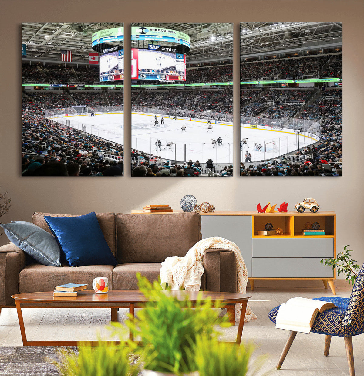 Sharks Arena Blackhawks Sharks Ice Hockey Stadium Wall Art
