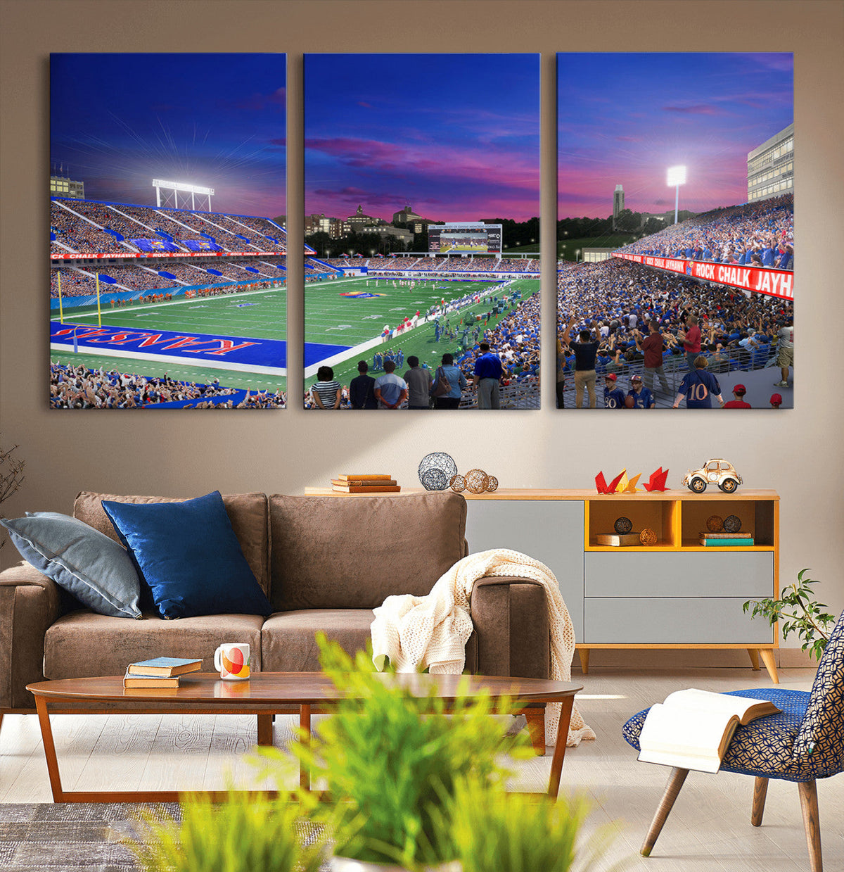 University of Kansas Jayhawks Football Team Print Canvas-