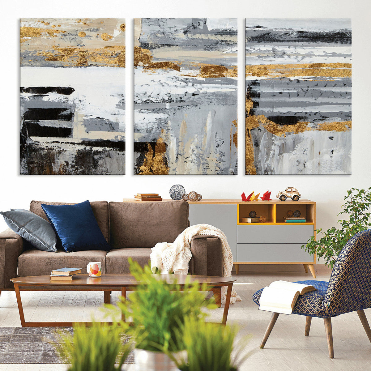 Abstract Painting Canvas Wall Art Print Paint Drip Art Brush