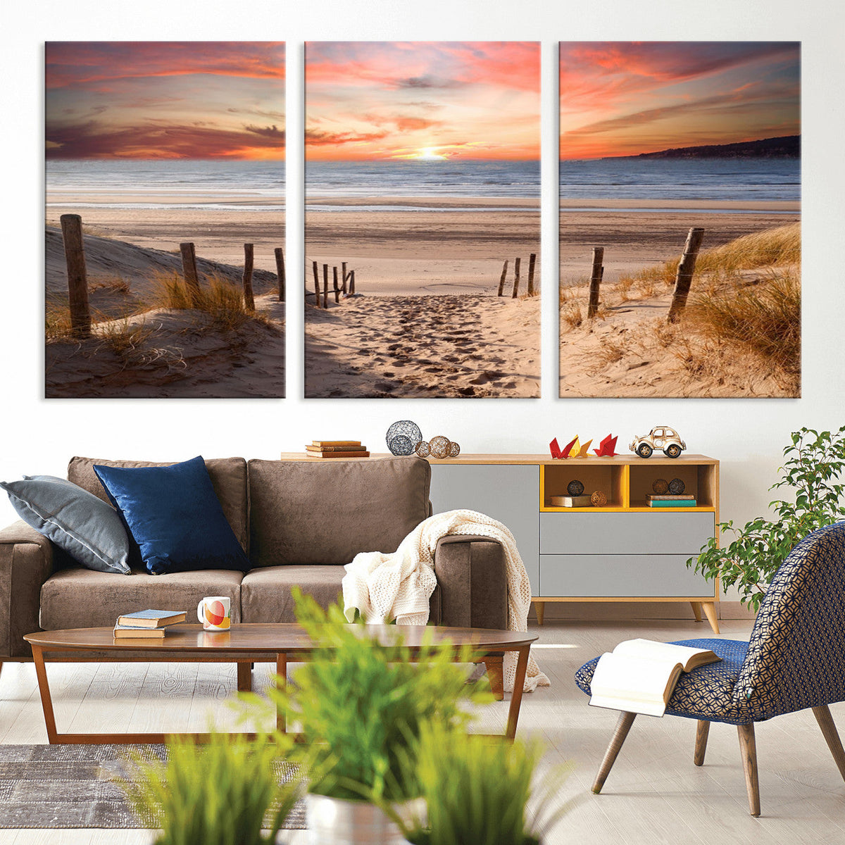Sunset on the Sea Wall Art Canvas Print