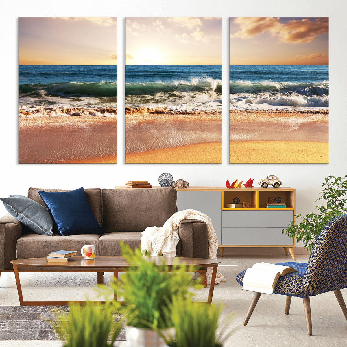 Serene Beach Path Canvas Art, Giclee Canvas Print with