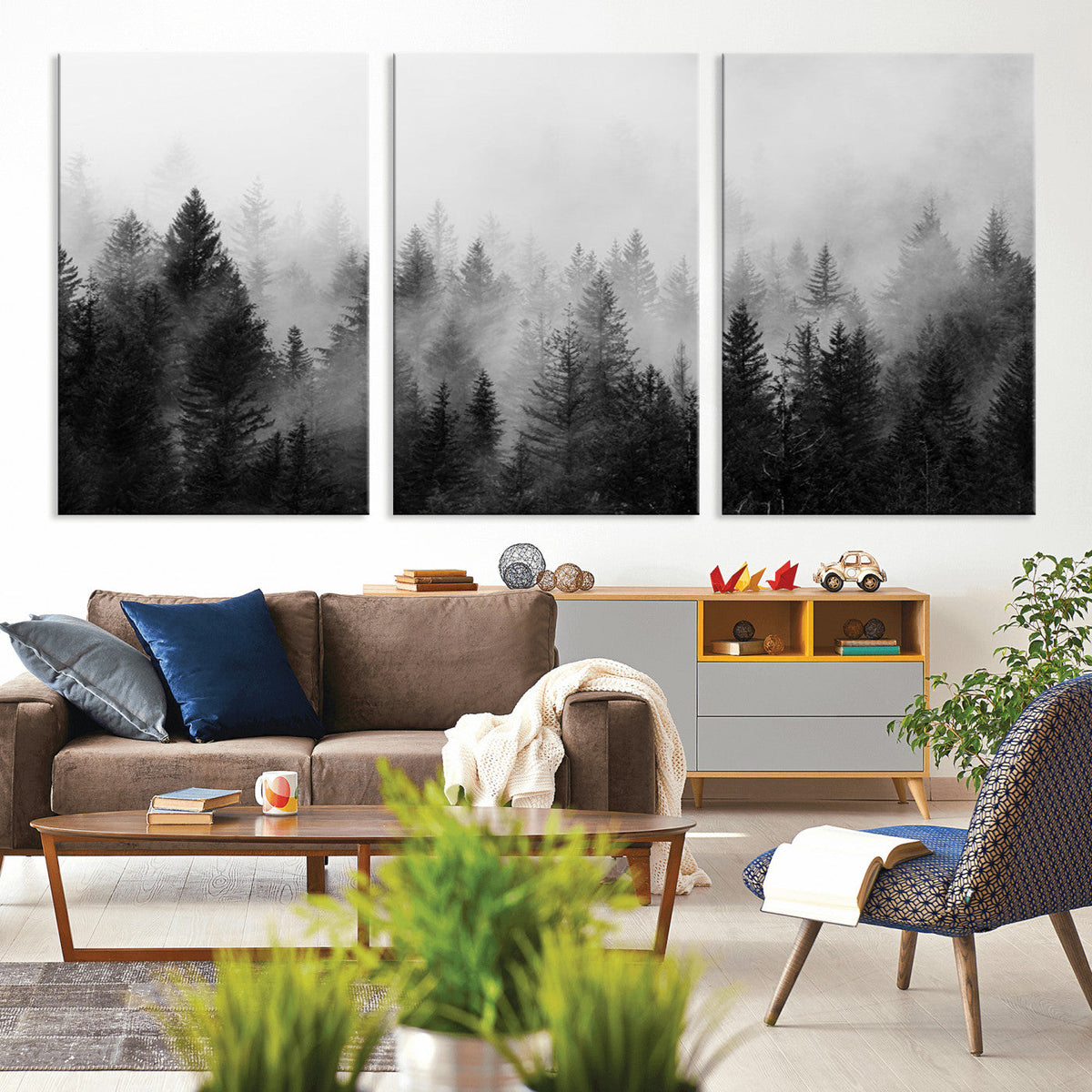 Fogy Forest Canvas Wall Art Print - Mountain Wall Art with