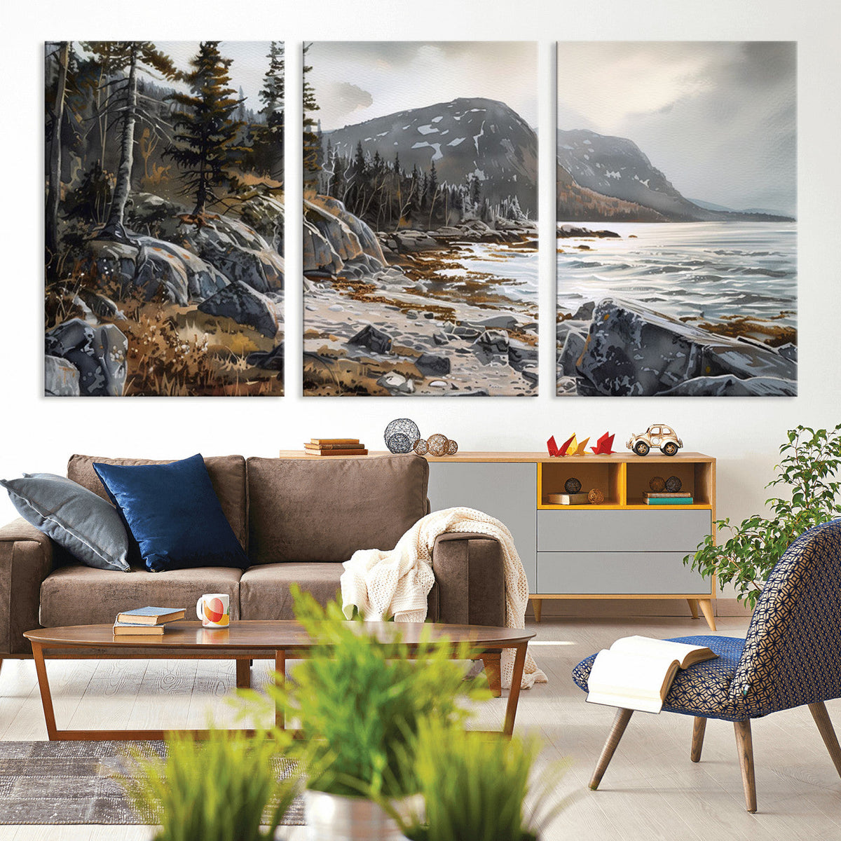 Serene Coastal View of Acadia National Park - Stunning