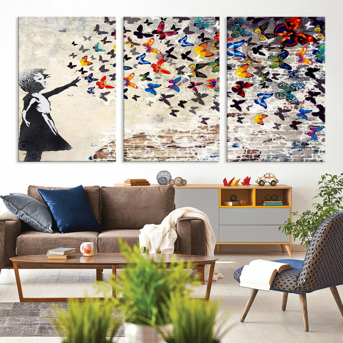 Banksy Graffiti Wall Art Canvas Print: Girl Releasing