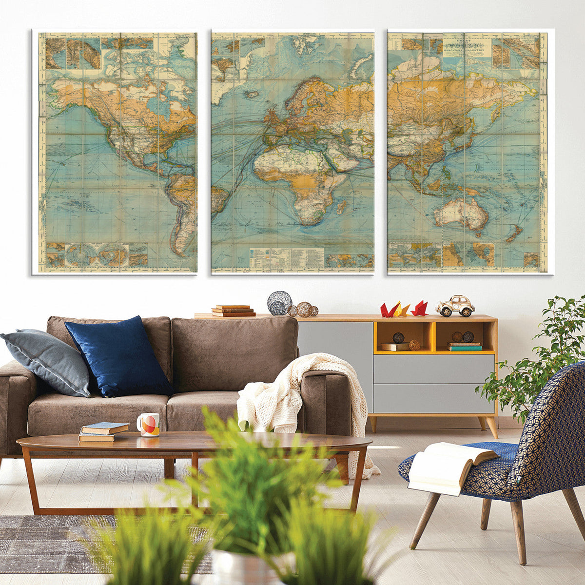 Push Pin World Map Canvas Print – Travel Tracker Wall Art