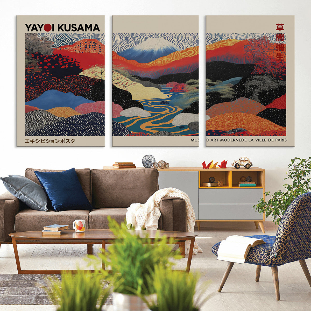 Yayoi Kusama Wall Art – Framed Japanese Abstract Art Print,