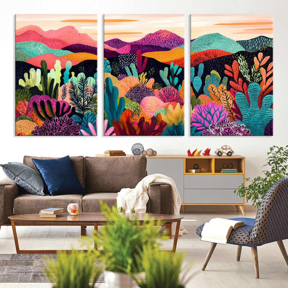 Abstract Kusama Print - Landscape Canvas Wall Art Print -