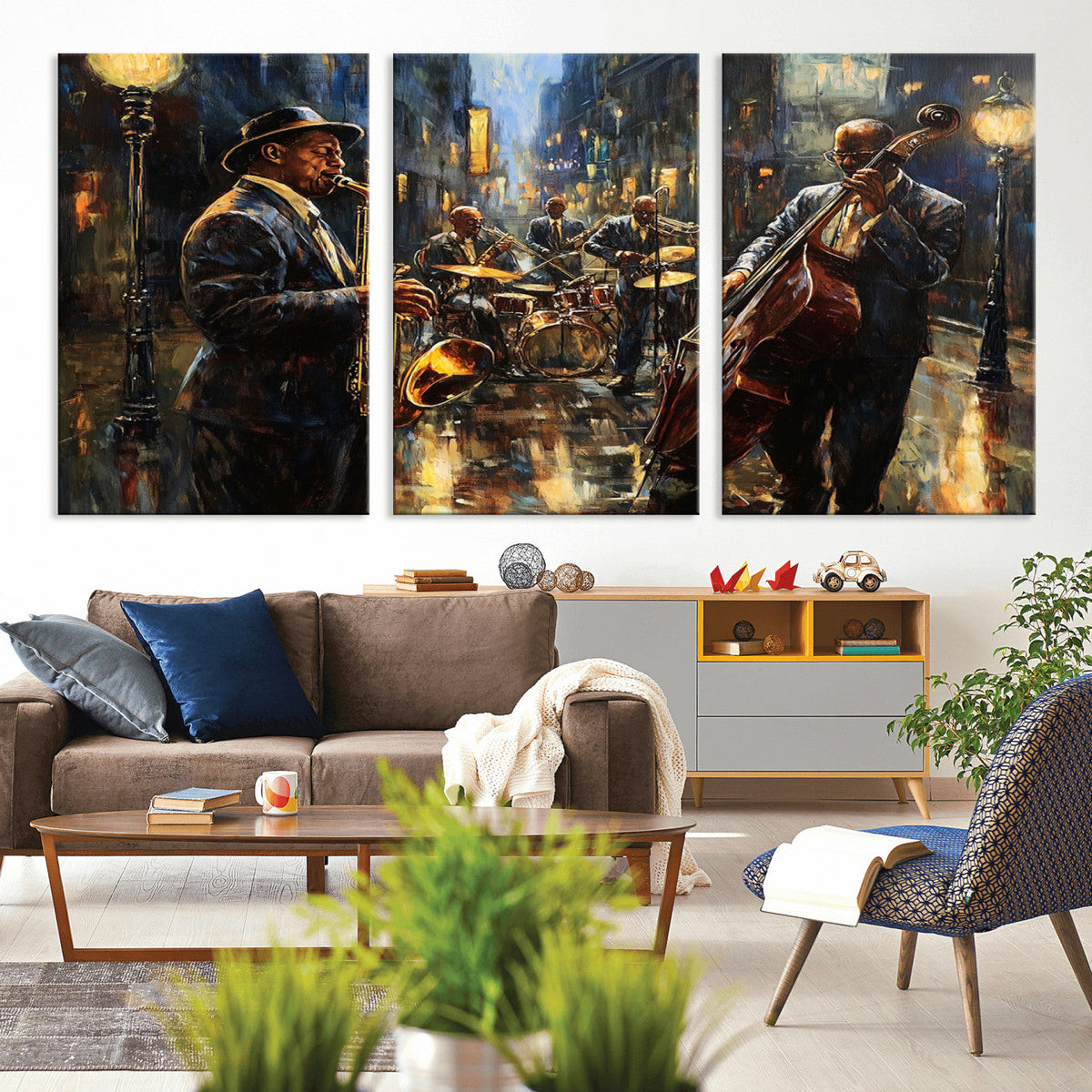 Jazz Canvas Wall Art Print – Abstract African American Music