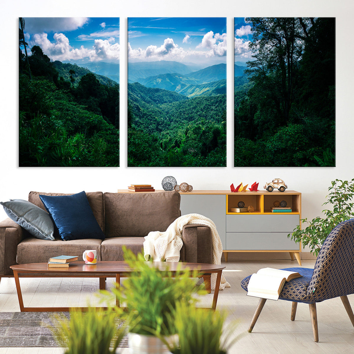 Tropical Jungle Wall Art Canvas Print – Framed Lush Valley