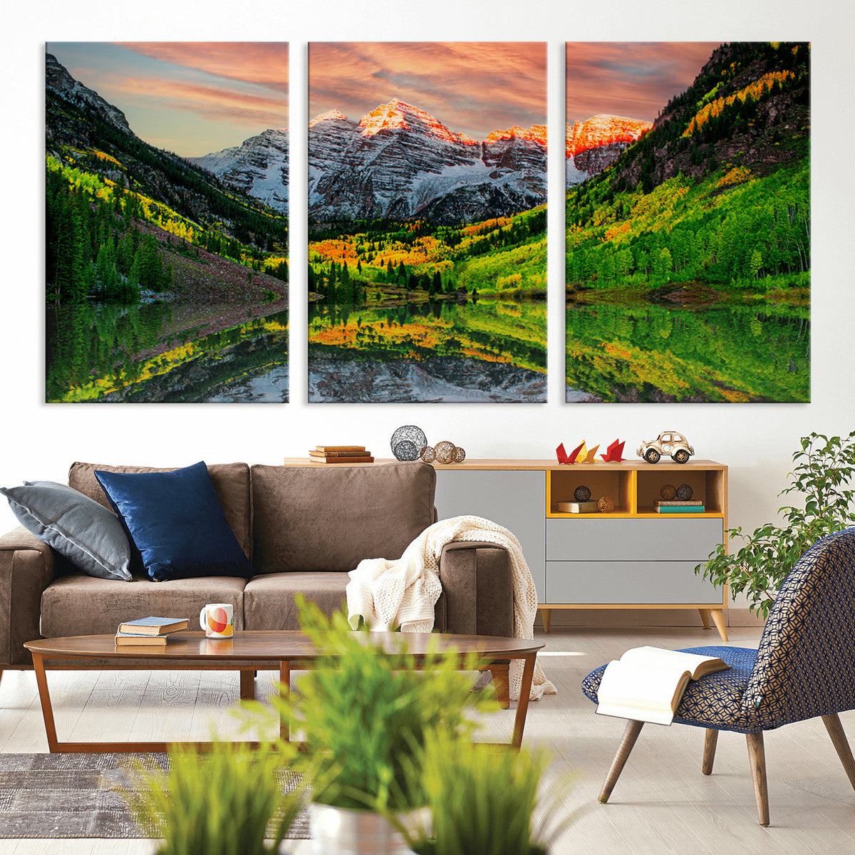 Maroon Bells Lake Wall Art Canvas Print – Framed Majestic