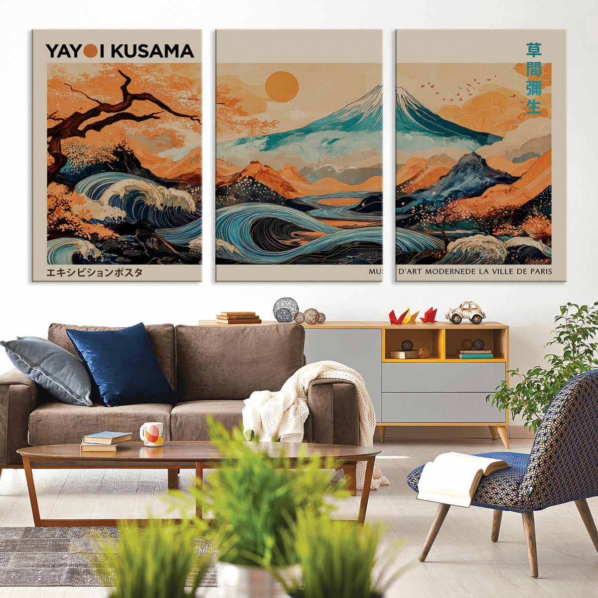Yayoi Kusama Wall Art Canvas Print – Framed Large Abstract