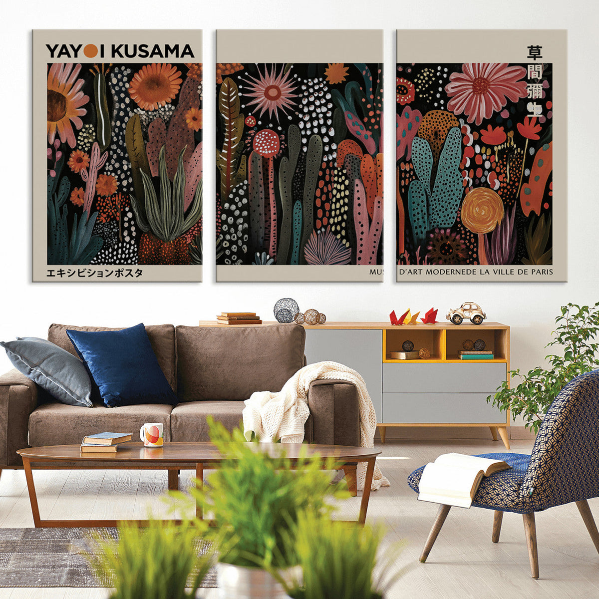 Modern Japanese Wall Art Canvas Print – Framed Abstract