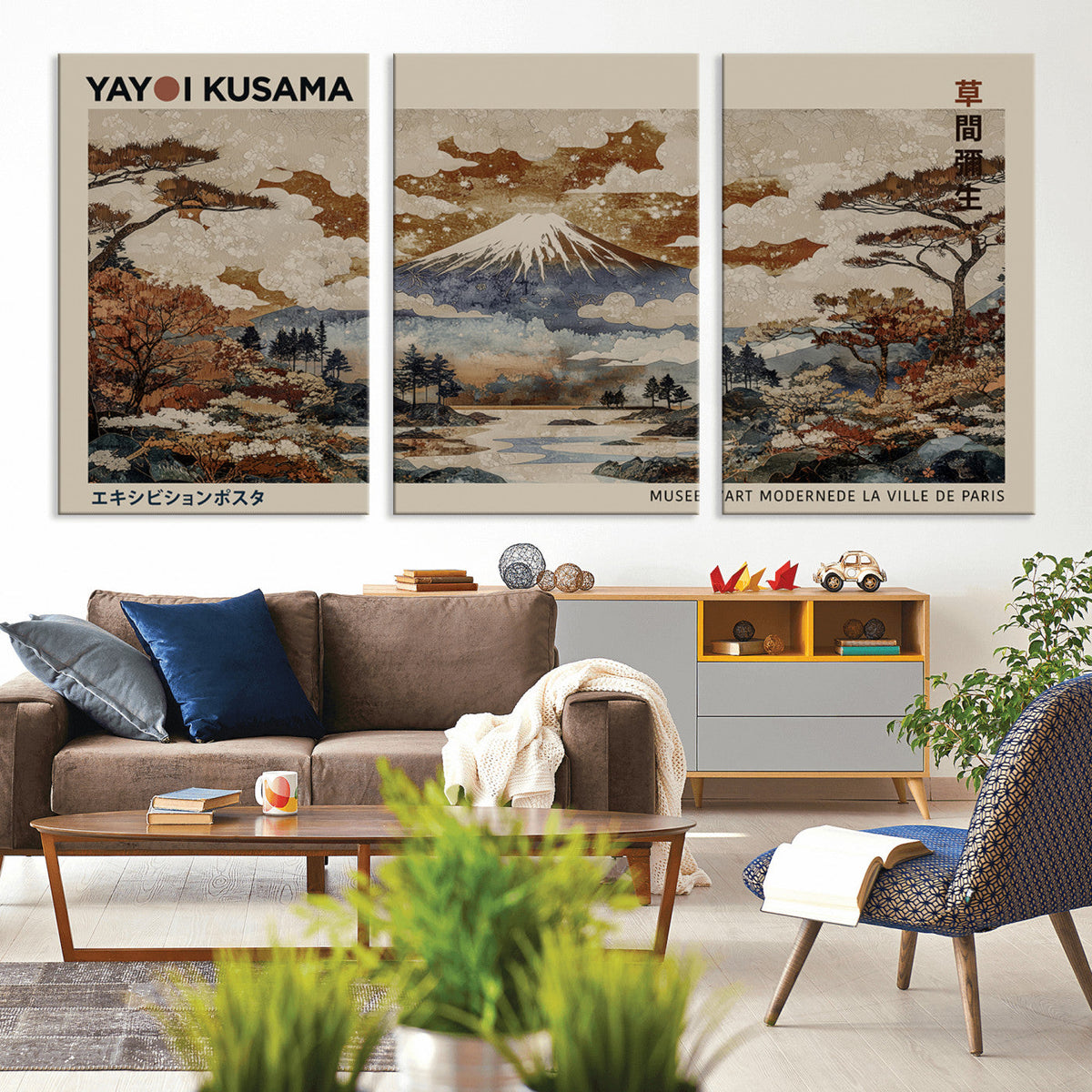 Yayoi Kusama Wall Art Canvas Print – Framed Modern Japanese