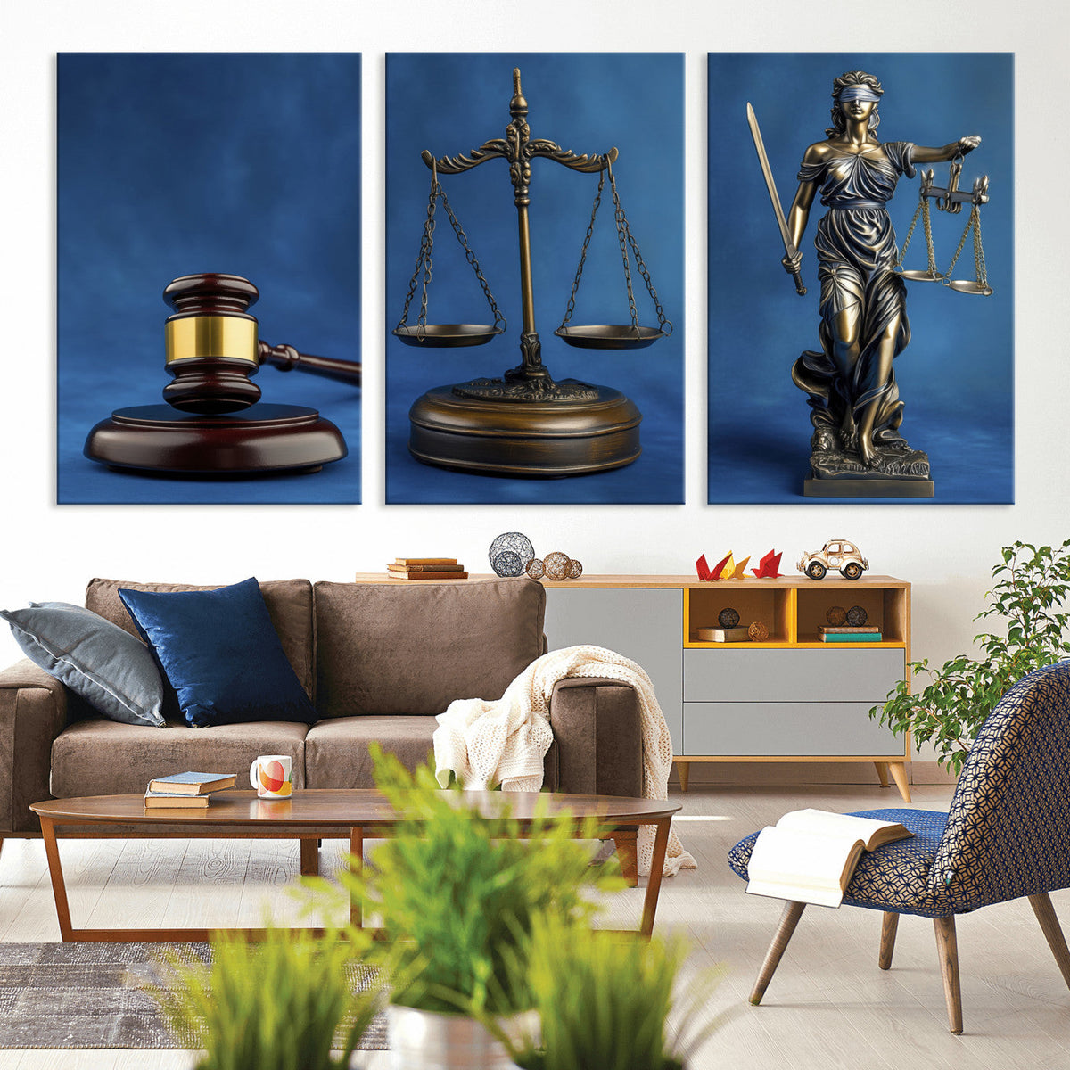 Legal Justice Wall Art Canvas Print – Gavel, Scales & Lady