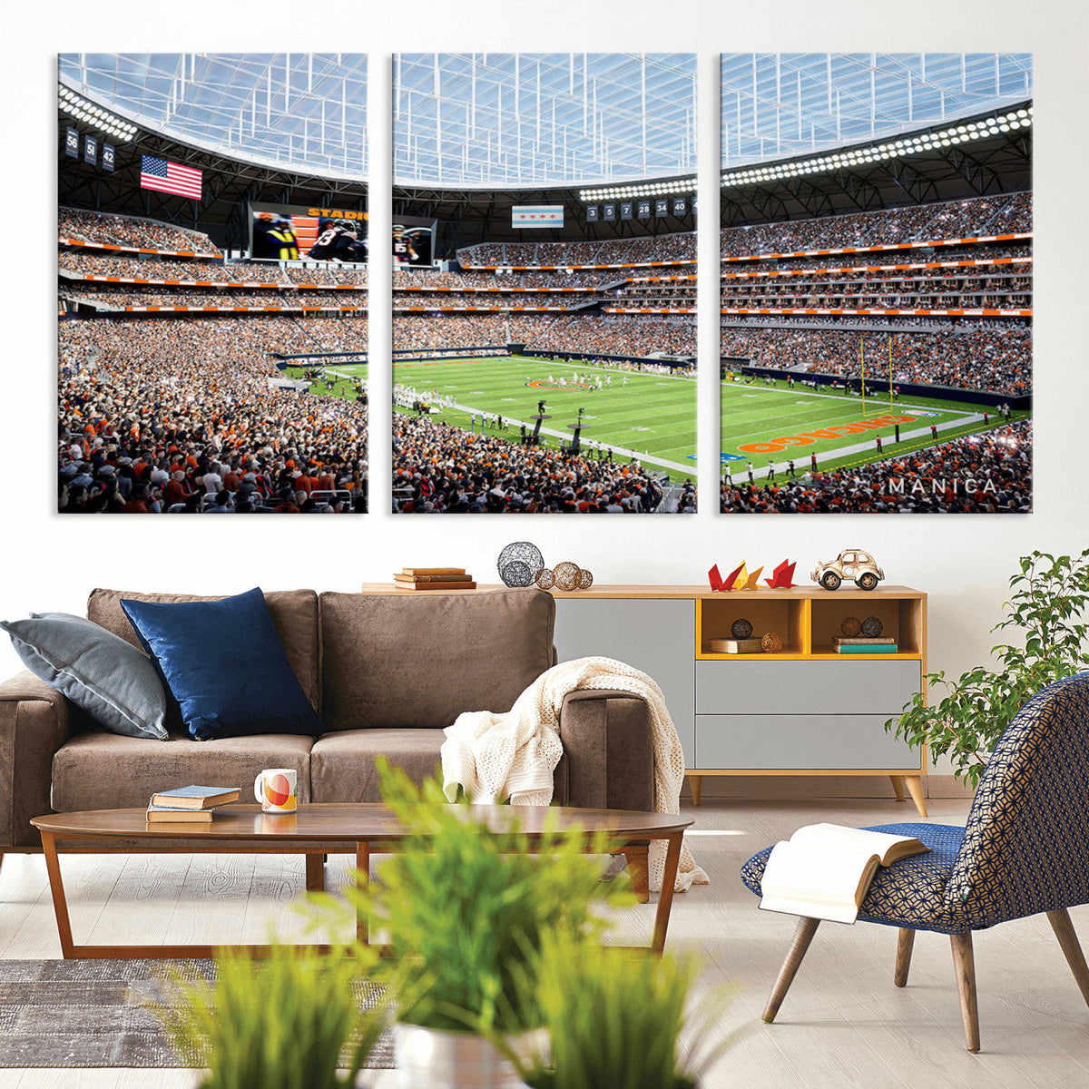 Chicago Bears Soldiers Field Wall Art Canvas Print – Framed