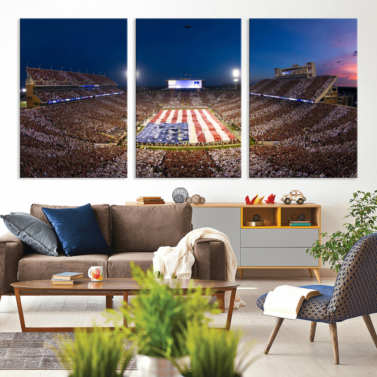 Oklahoma Sooners Memorial Stadium Wall Art Canvas Print,
