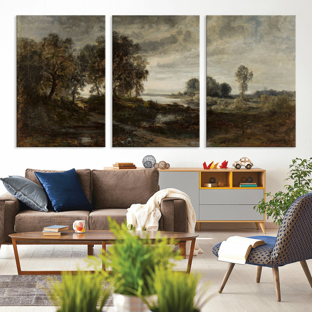 Adolf Dressler Landscape of the Oder River Wall Art Canvas