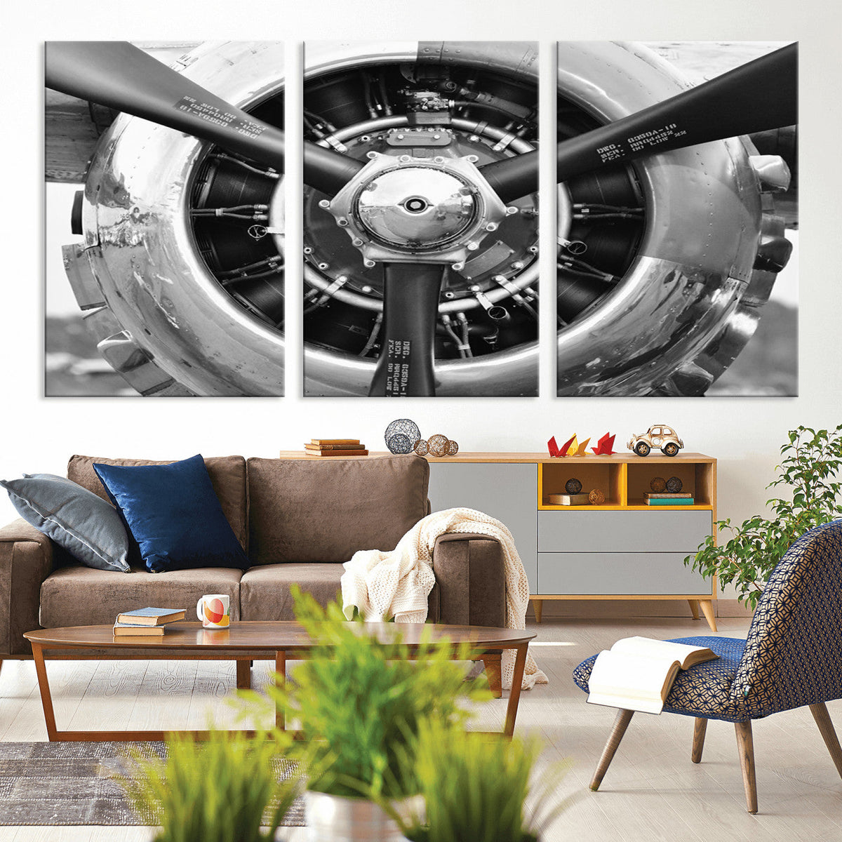 Vintage Airplane Wall Art Canvas Print