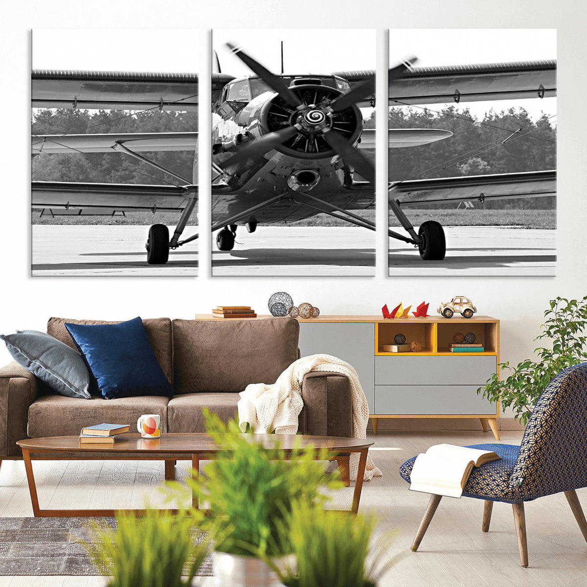 Wall Art Old War Plane Canvas Print