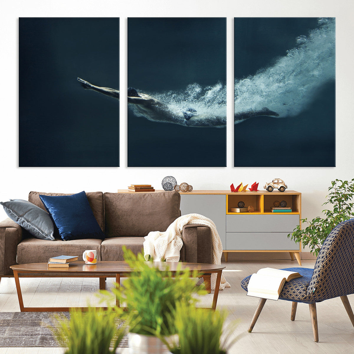 Swimmer Wall Art Canvas Print