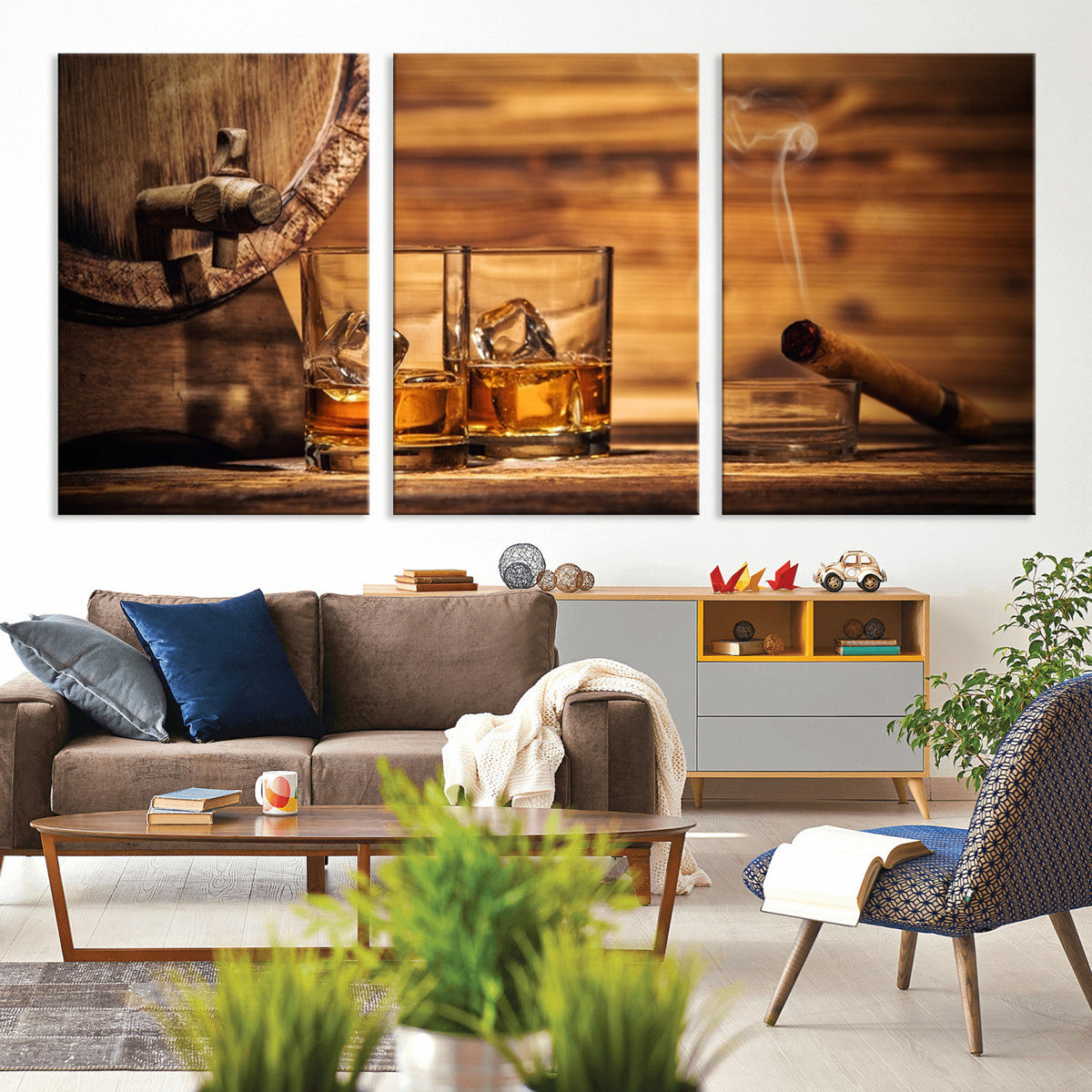 Rustic Whiskey and Barrel Canvas Print