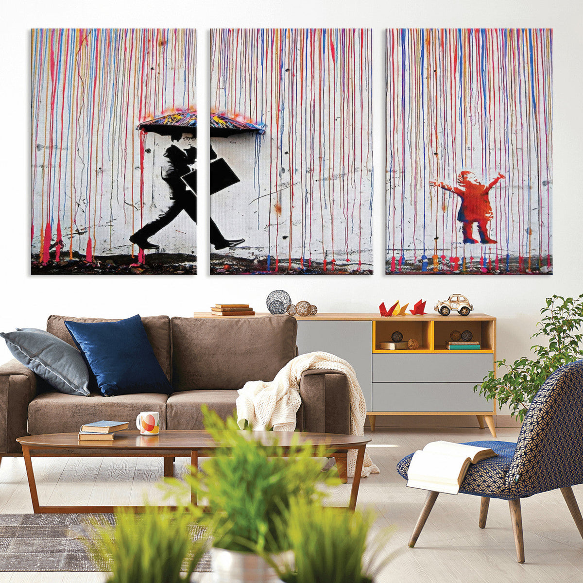 Banksy Wall Art Canvas Print, Framed Graffiti Art Picture