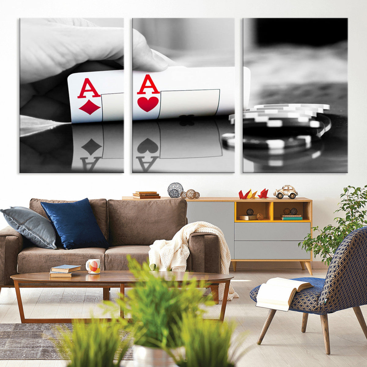 Aces Poker Art Poker Game Wall Art Canvas Print