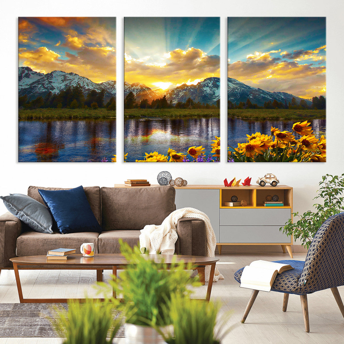 Grand Teton Park Sunrise Wall Art – Vibrant Landscape Canvas